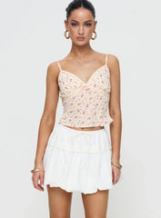 Dear London Bubble Hem Mini Skirt White
