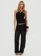 Margalo Sheer Layered Pants Black