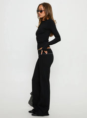 Kobee Jersey Flare Pants Black Grey
