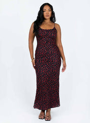Knox Maxi Dress Black Red Floral