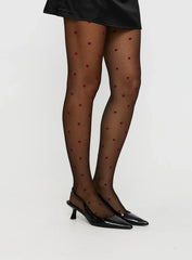 In My Heart Stockings Black Red