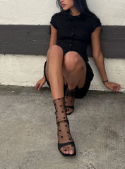 Jaymie Sheer Socks Black Polka