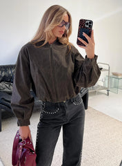 Mastery Faux Suede Bomber Jacket Charcoal