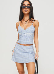 Daydreaming Gingham Set Blue White