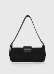 Addie Buckle Detail Shoulder Bag Black