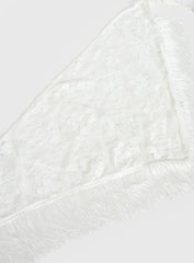 Elizebeth Tie Waist Tassel Belt White