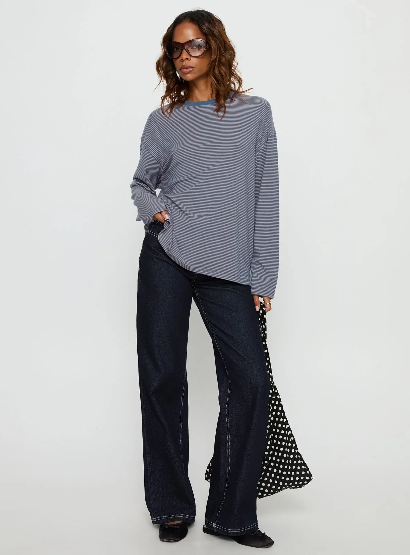 Marlah Long Sleeve Top Blue Stripe