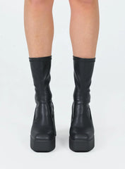Windsor Smith Baddest Black Stretch Sock Boots