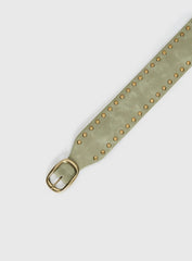 Spheres Stud Belt Sage Gold