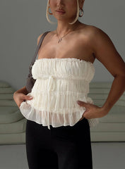 Avelina Strapless Top Cream