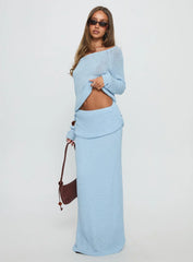 Tessira Boucle Maxi Skirt Blue