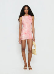 Yumiko Sequin Romper Pink Floral