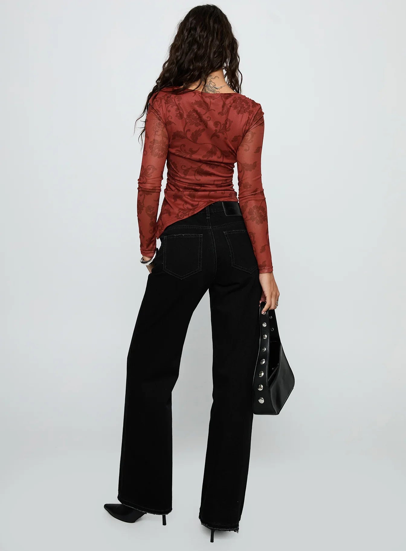 West End Girl Mid Rise Straight Leg Jeans Washed Black