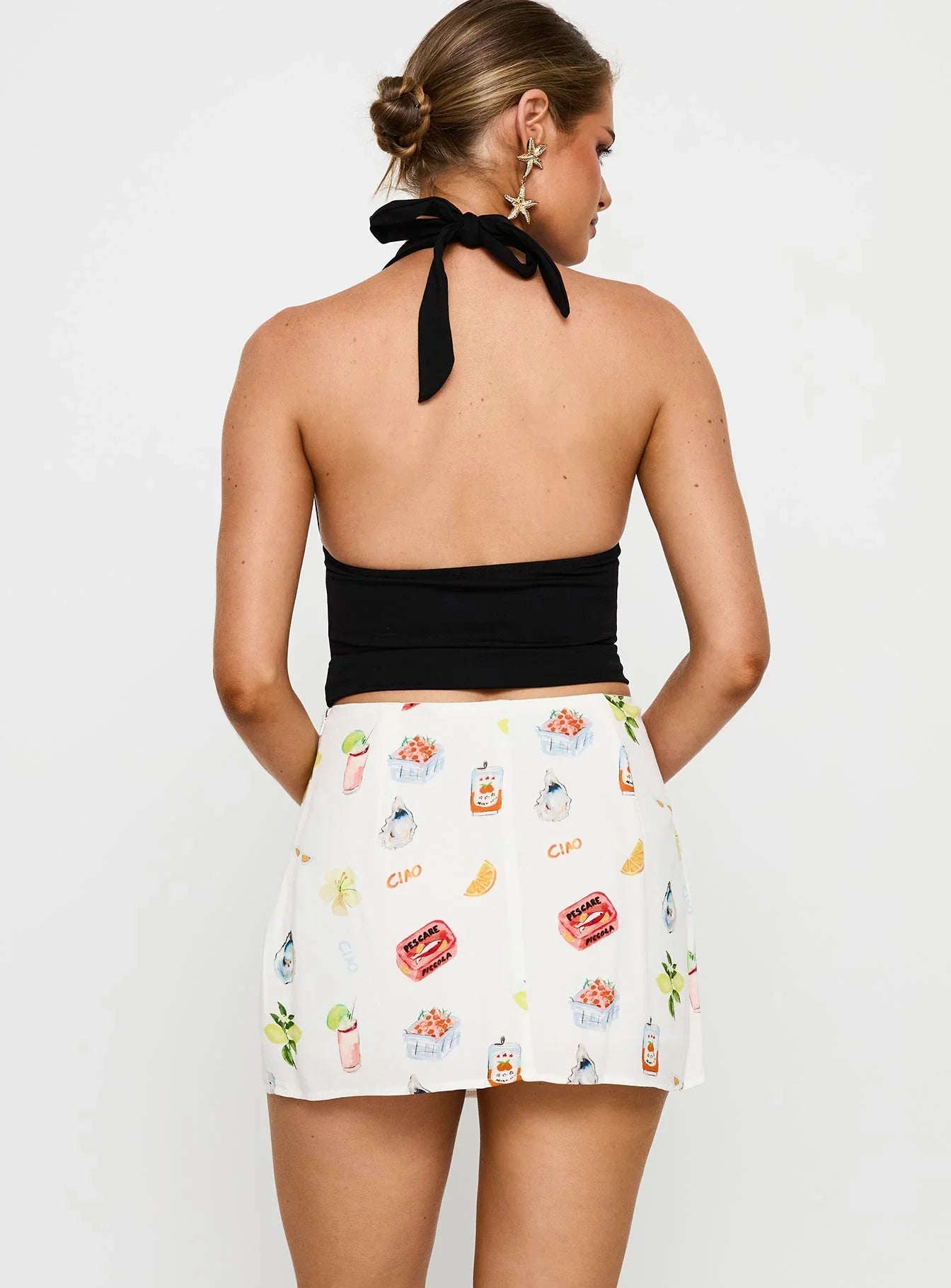 Caraliia Mini Skirt White Multi