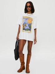 Tarot Card Oversized Graphic Top White Multi