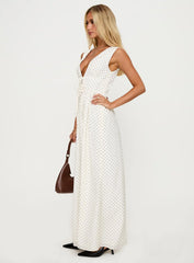 Pokey Maxi Dress Cream Polka Dot