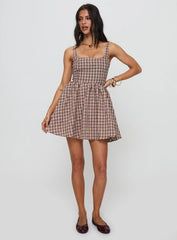 Cartmel Mini Dress Brown Pink