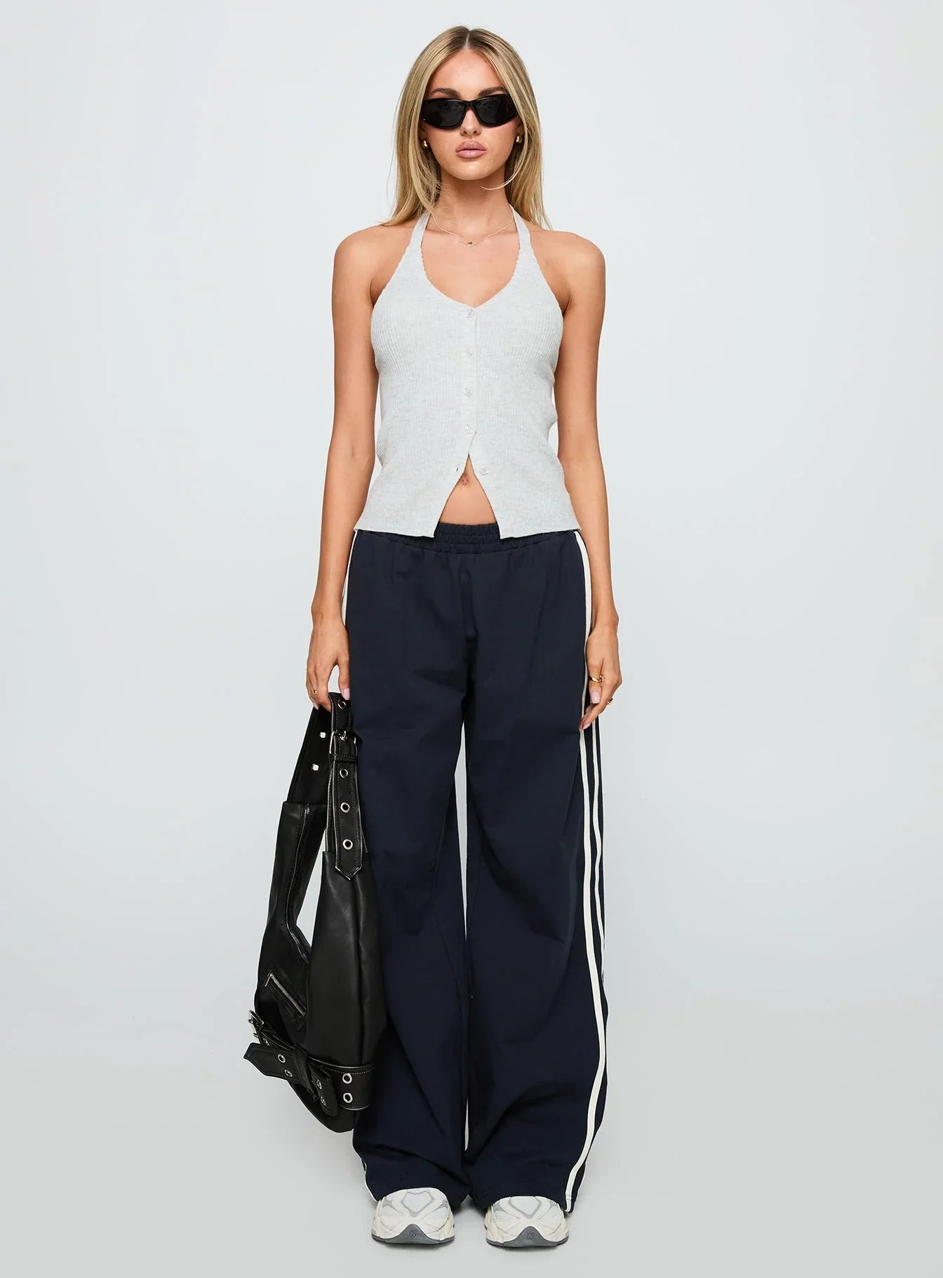 Suzu Knit Halter Top Grey