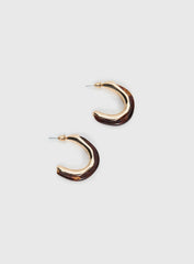 Still Love Hoop Earrings Gold Brown