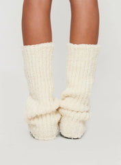 Queensway Boucle Legwarmers Cream