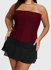 Sonsie Mini Skirt Black White Polka Curve