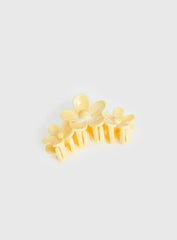 Devinn Floral Claw Clip Yellow
