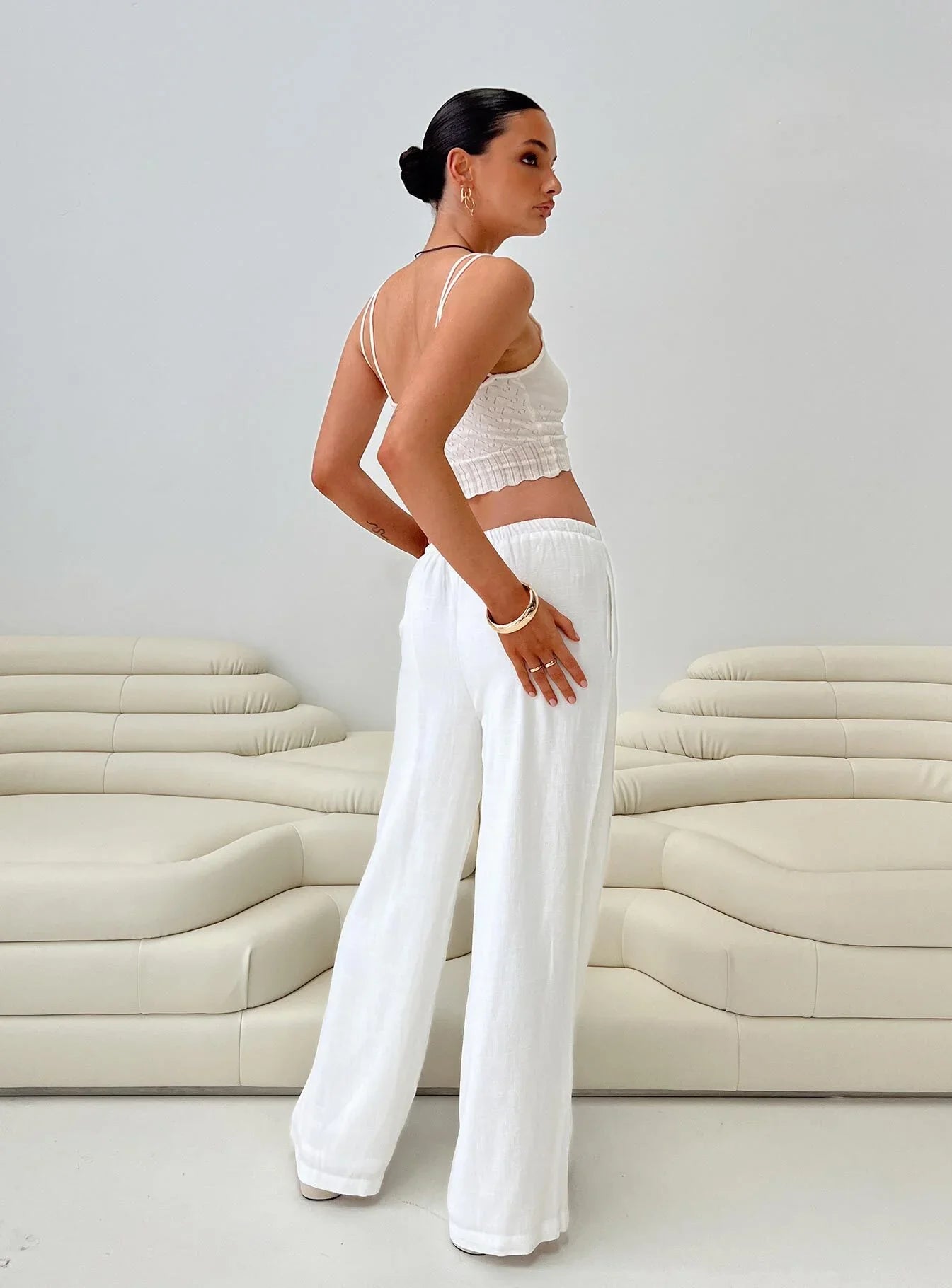 Parklea Linen Blend Pants White