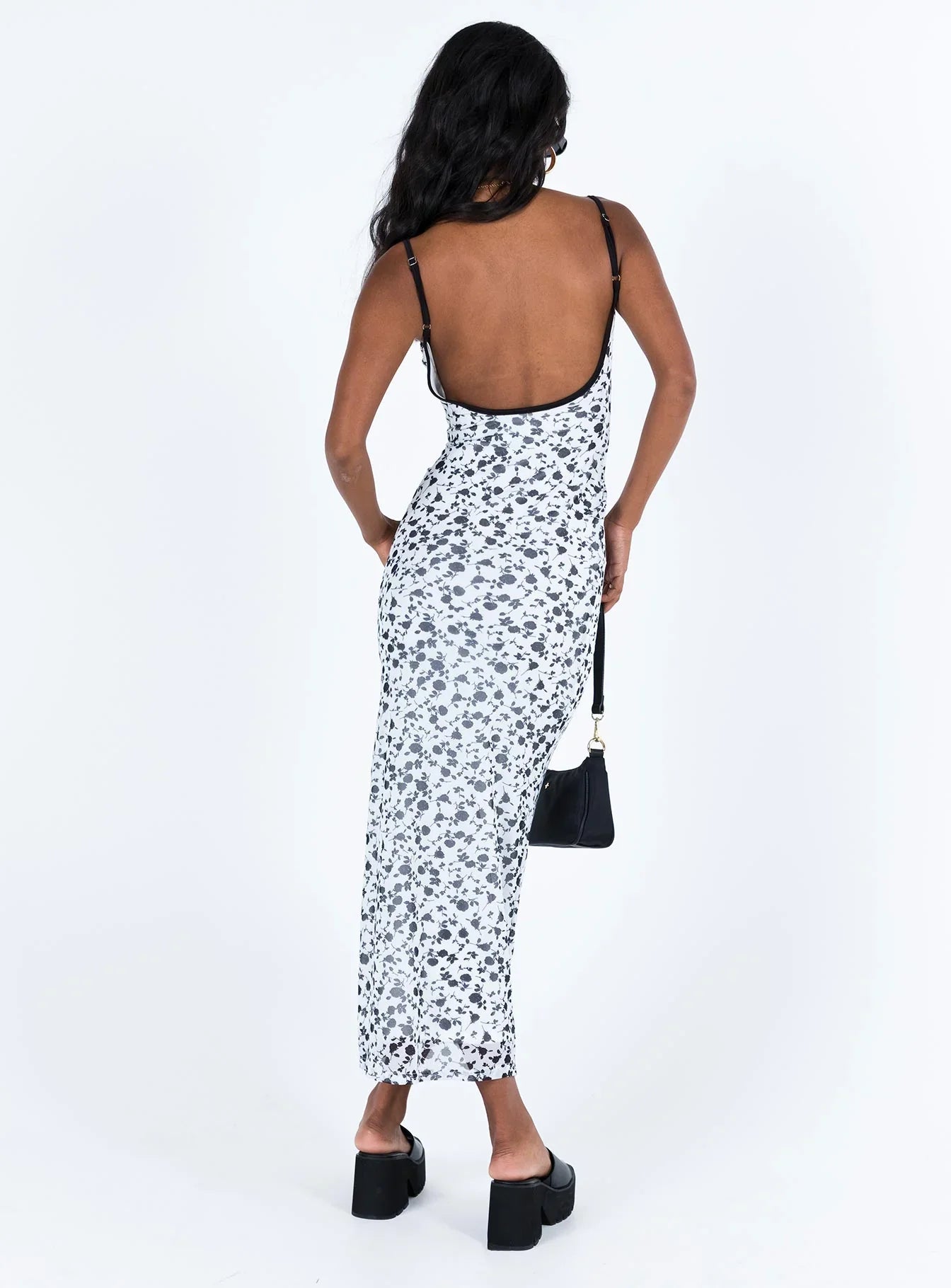 Knox Maxi Dress White Black Floral