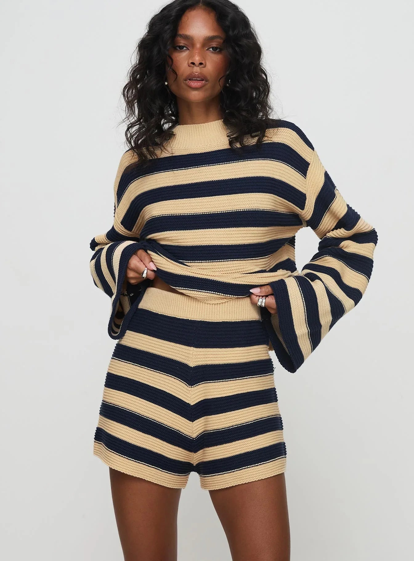 Cheyenne Set Navy Cream Stripe