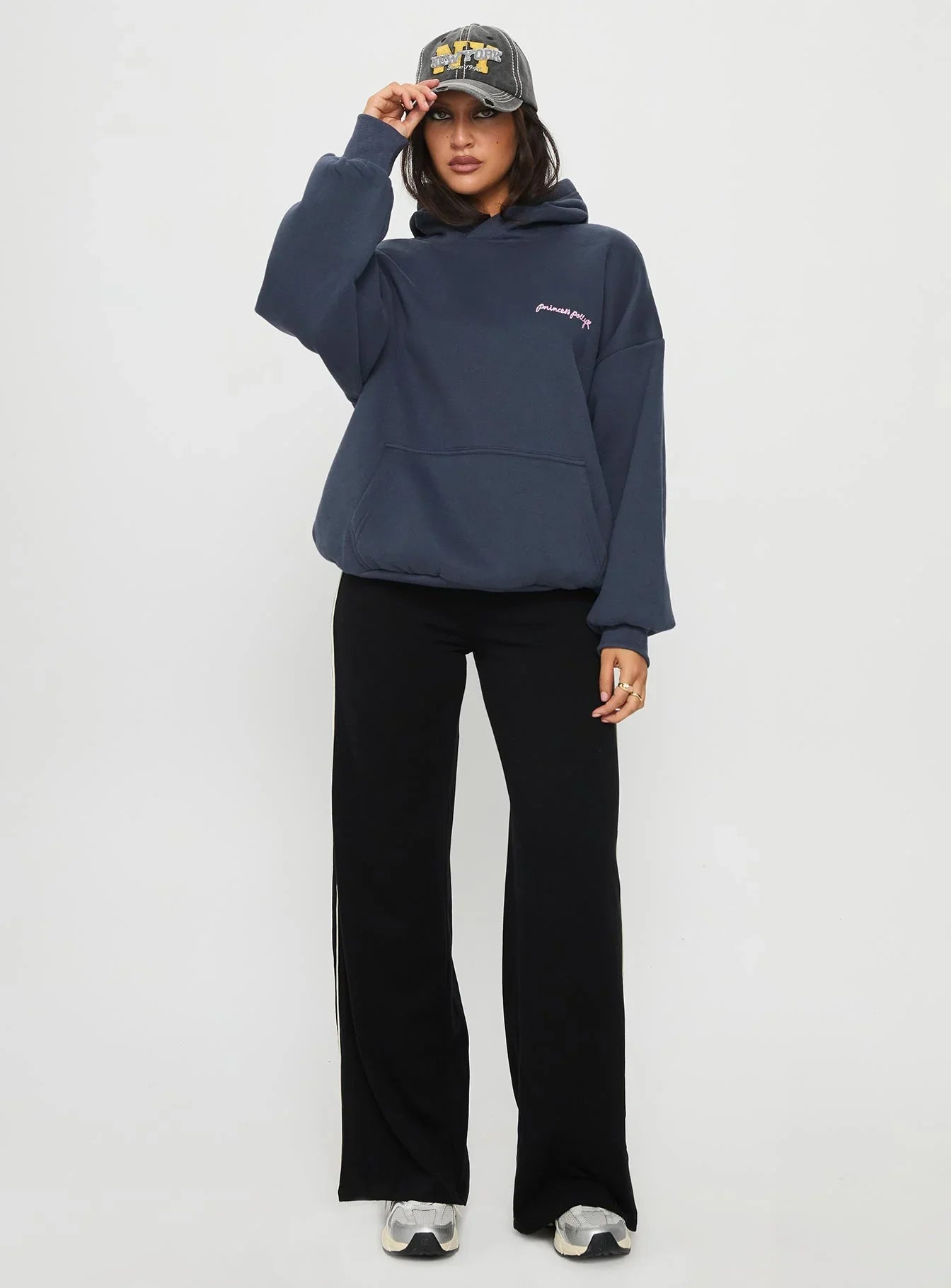 Princess Polly Love Letter Graphic Hoodie Slate Grey