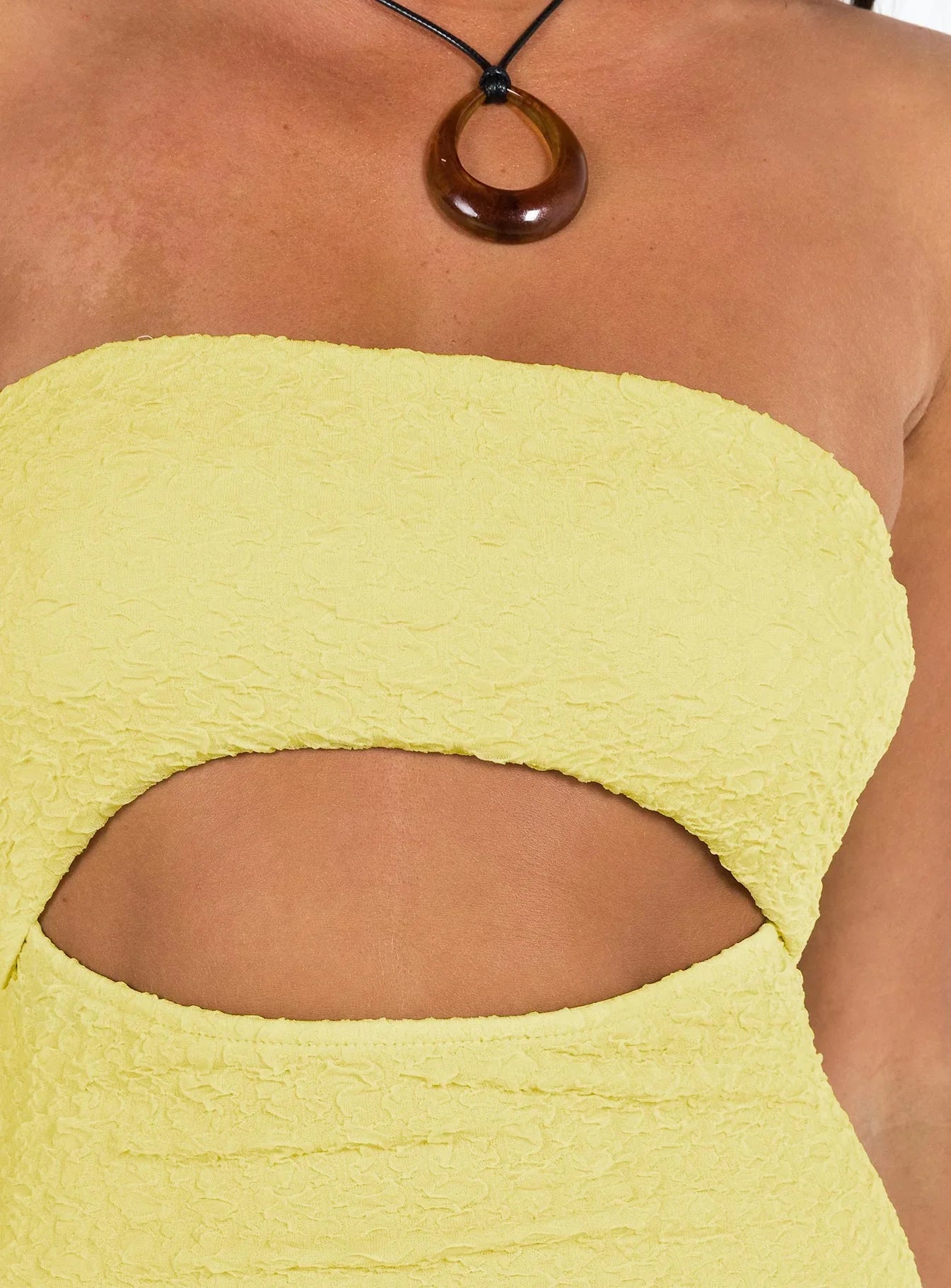 Talena Strapless Midi Dress Yellow