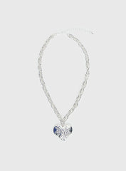 Capree Chunky Heart Necklace Silver