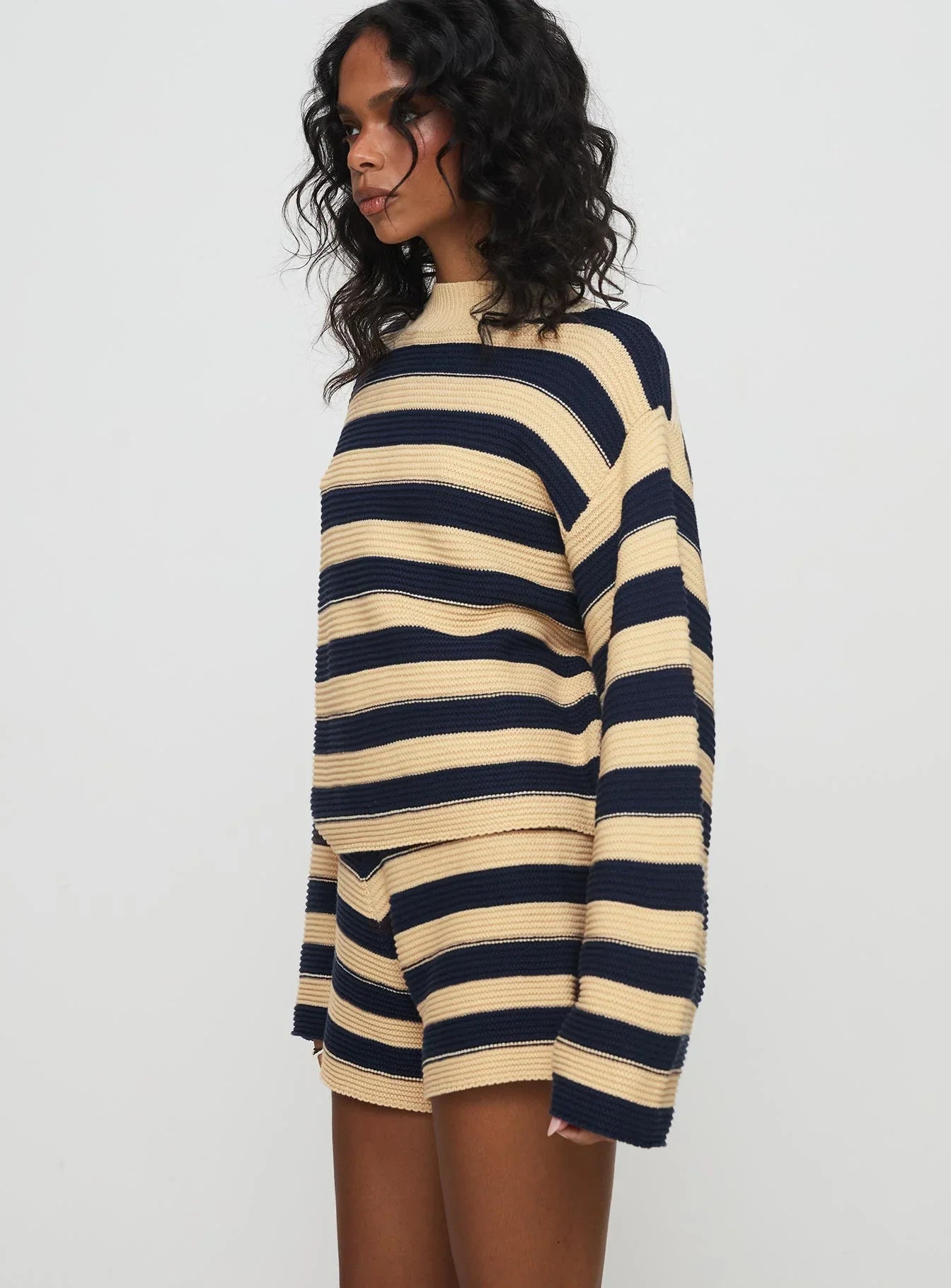 Cheyenne Set Navy Cream Stripe