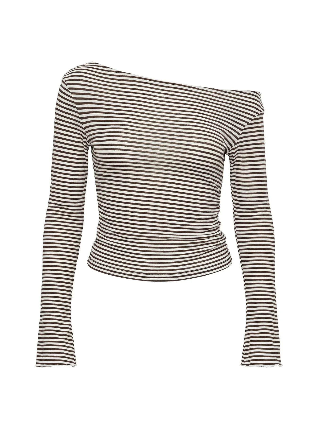 Synergies Long Sleeve Top Brown White Stripe