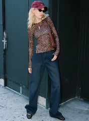 California King Mid Rise Straight Leg Jeans Dark Blue