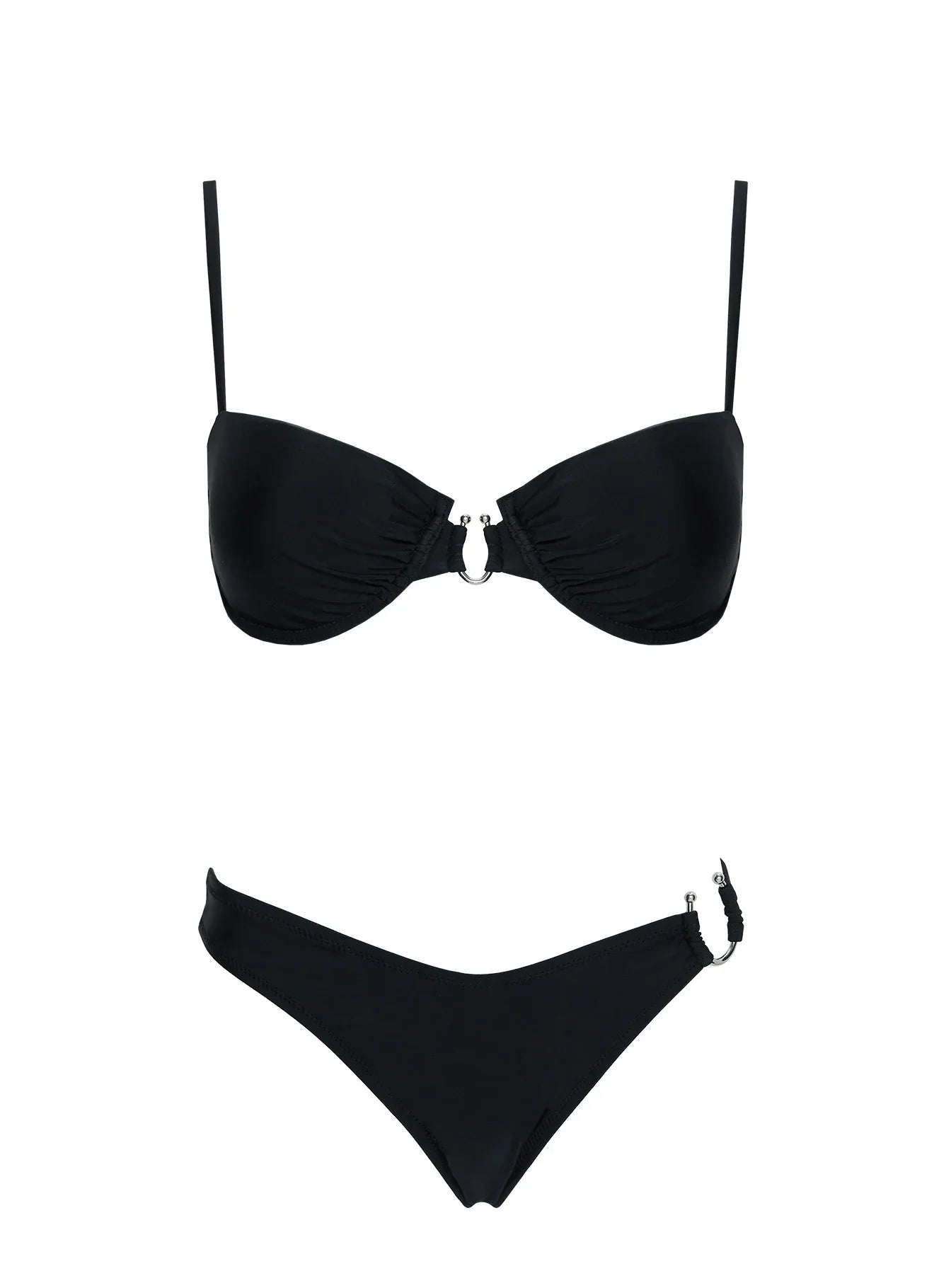 Alexea Hardware High Side Bikini Bottoms Black