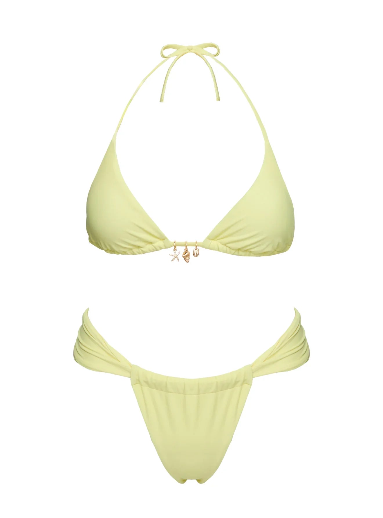 A Good Time Triangle Bikini Bottoms Yellow