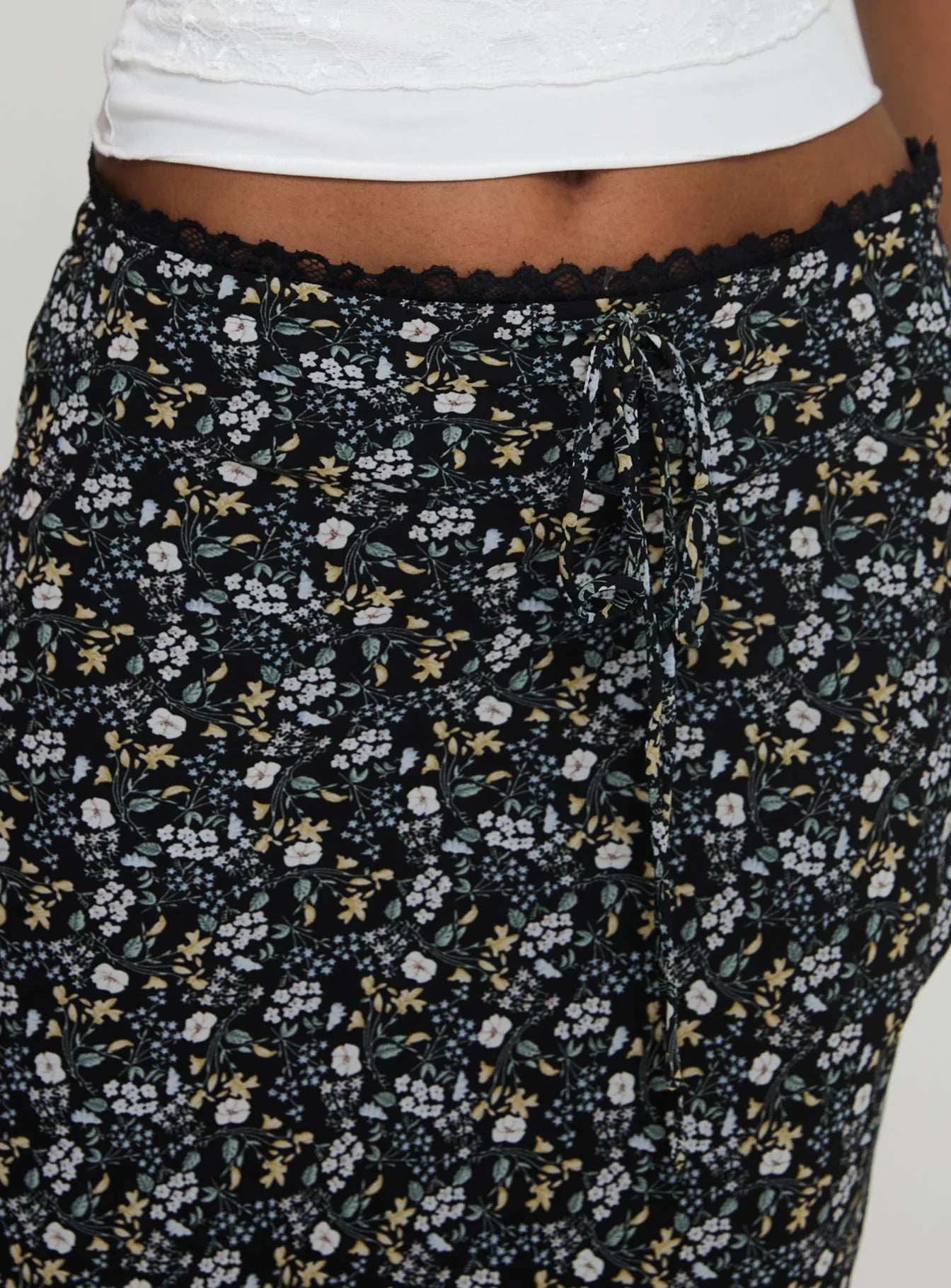 Emily Maxi Skirt Blue Black Floral