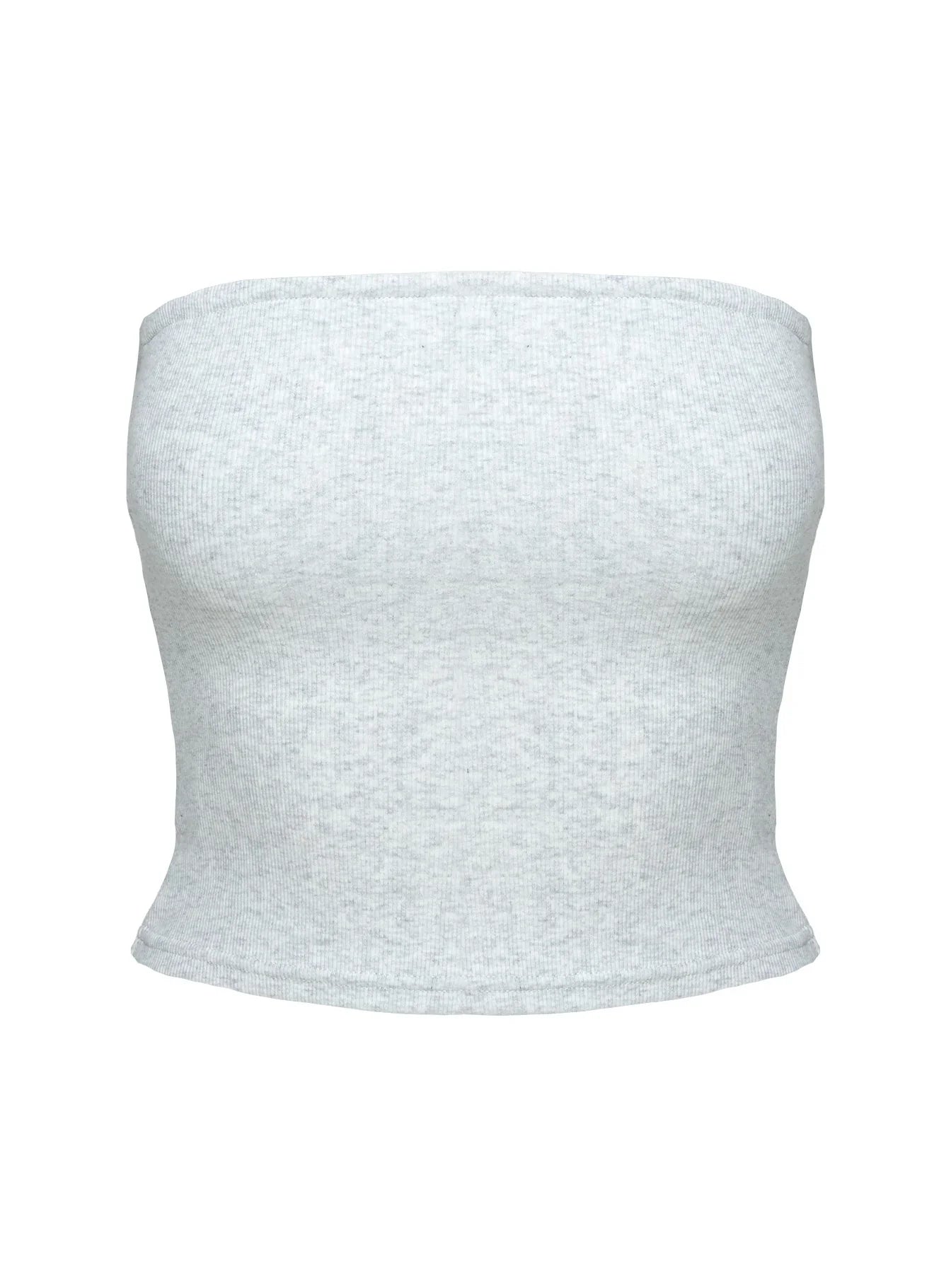 Baseline Strapless Rib Top Grey