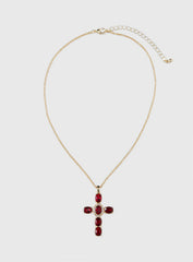 Jacintha Necklace Gold Red