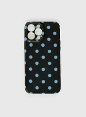 Ferrera iPhone Case Black Blue Polka