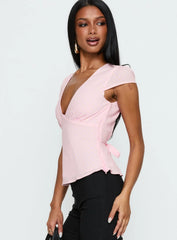 Dalanna Cap Sleeve Top Pink Lemon Polka