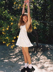 Empress Of Love Mini Dress Yellow Floral