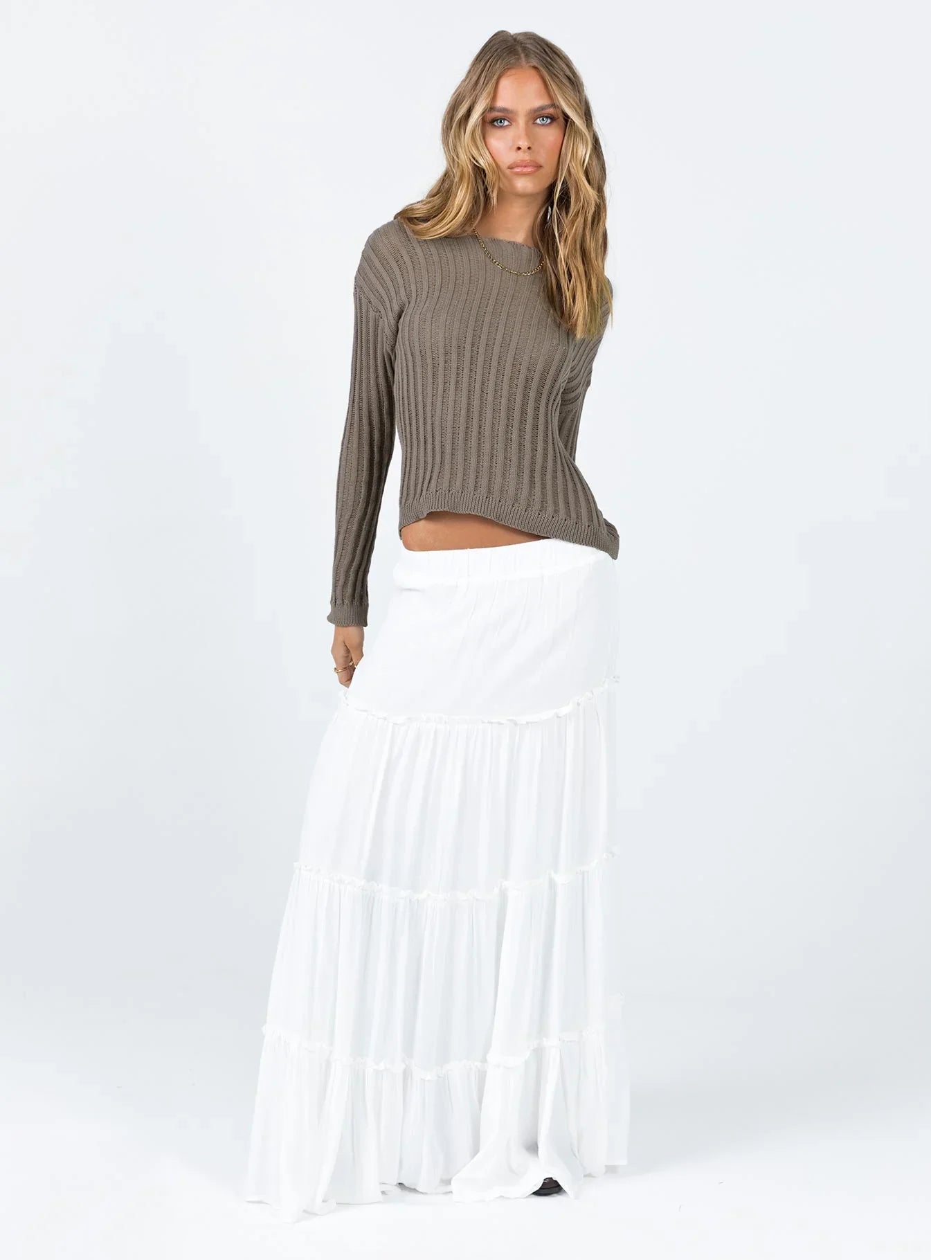 Miriah Maxi Skirt White