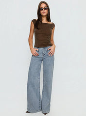 Cheirosa Off Shoulder Top Brown Shimmer