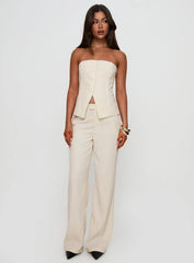 Lavish Living Strapless Top Cream