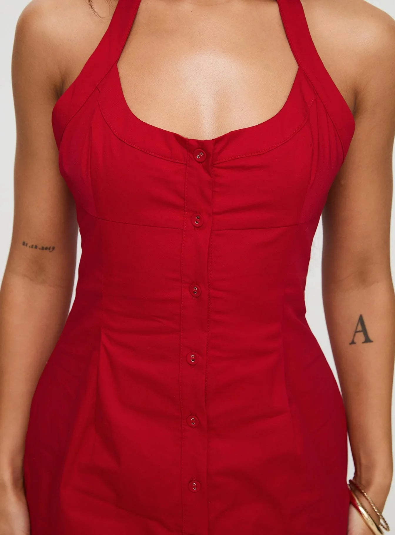 Mallorie Halter Mini Dress Red Petite