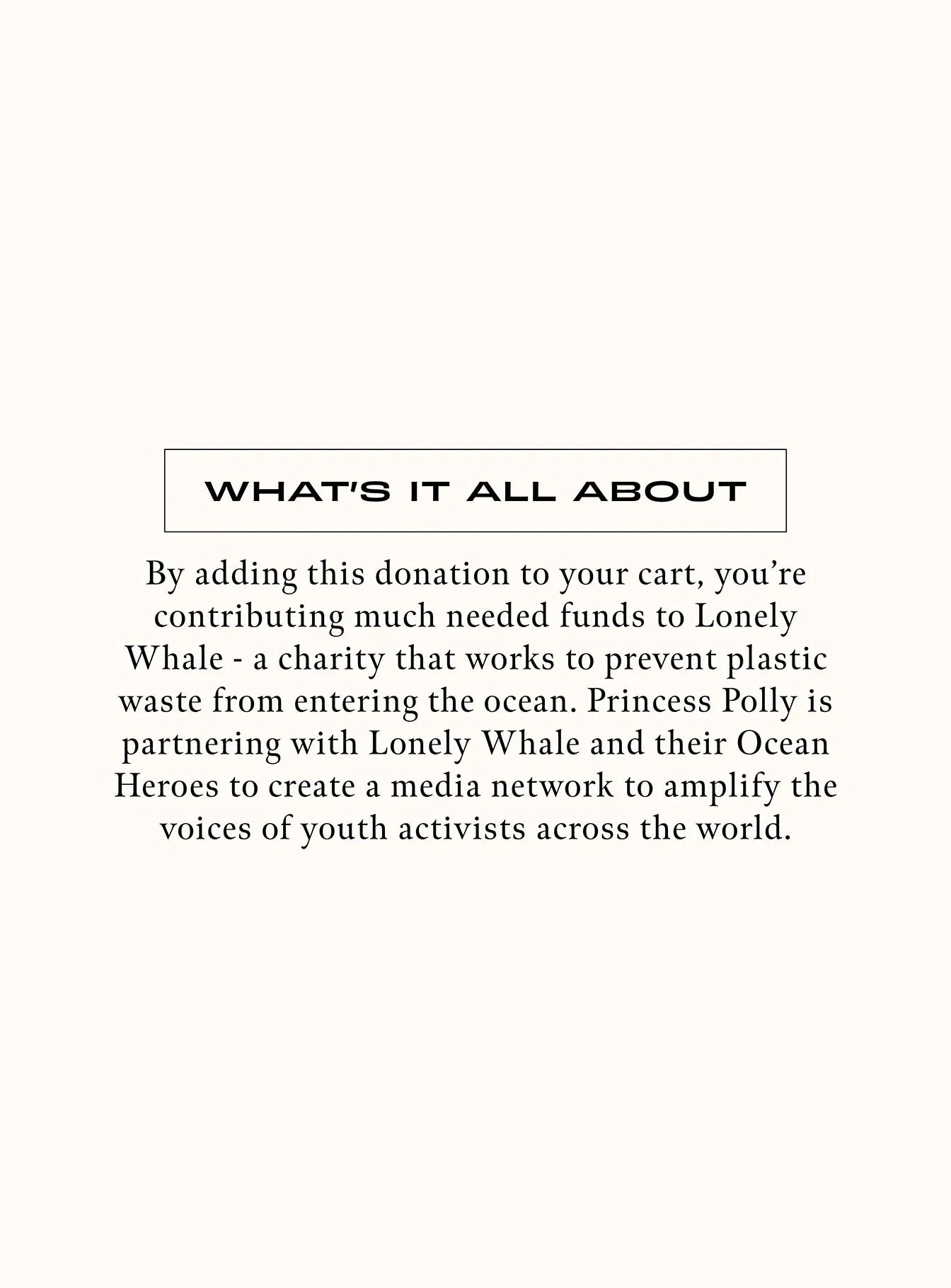 Donate 1 USD to Lonely Whale