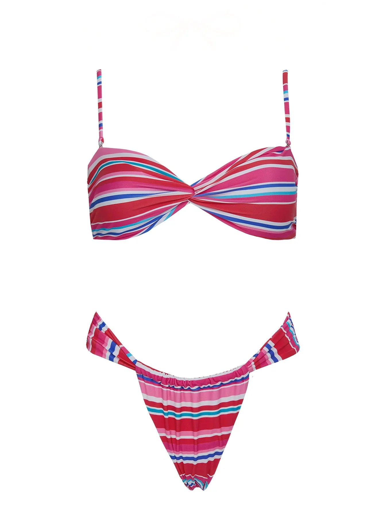 Amplitude Bikini Top Pink Blue Stripe