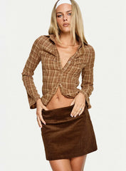 Araceli Corduroy Mini Skirt Brown